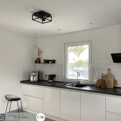 Taklampe Carlyn baderom 2 lyskilder svart