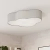 Taklampe Cloud i tekstil, lengde 62 cm, grå