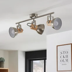 Taklampe Dennis med tre, 3 lyskilder, avlang