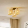 Taklampe Deva, tekstil, 3 lyskilder