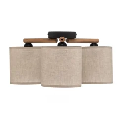 Taklampe Deva, tekstil, 3 lyskilder