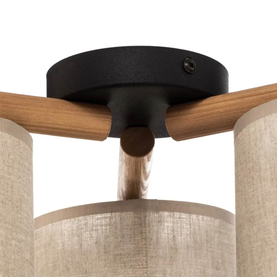 Taklampe Deva, tekstil, 3 lyskilder