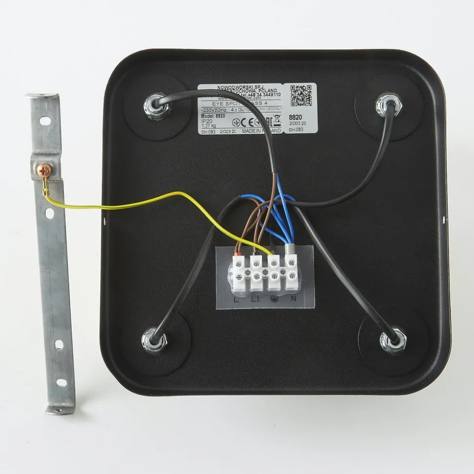 Taklampe Eye Spot med 4 lyskilder, svart/messing