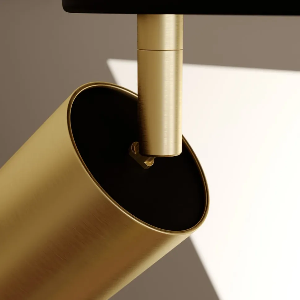 Taklampe Eye Spot med 4 lyskilder, svart/messing