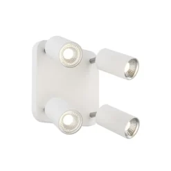 Taklampe Eye Spot med 4 lyskilder, firkantet, hvit