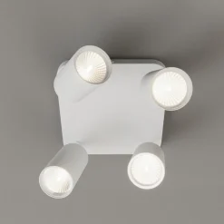 Taklampe Eye Spot med 4 lyskilder, firkantet, hvit