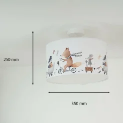 Taklampe Ferdi Kids, tekstil, hvit, fargerik