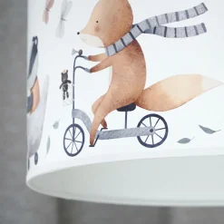 Taklampe Ferdi Kids, tekstil, hvit, fargerik