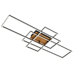 Taklampe Frame CCT, fjernkontroll, svart/tre, svart/tre