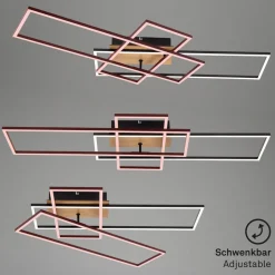 Taklampe Frame CCT, fjernkontroll, svart/tre, svart/tre