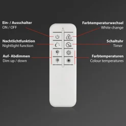 Taklampe Frame CCT, fjernkontroll, svart/tre, svart/tre