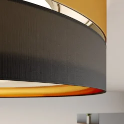 Taklampe Hilton, svart/gull, Ø 60 cm