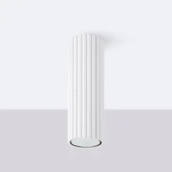 Taklampe i karbon, hvit, høyde 20 cm, aluminium