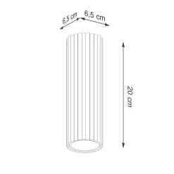 Taklampe i karbon, svart, høyde 20 cm, aluminium