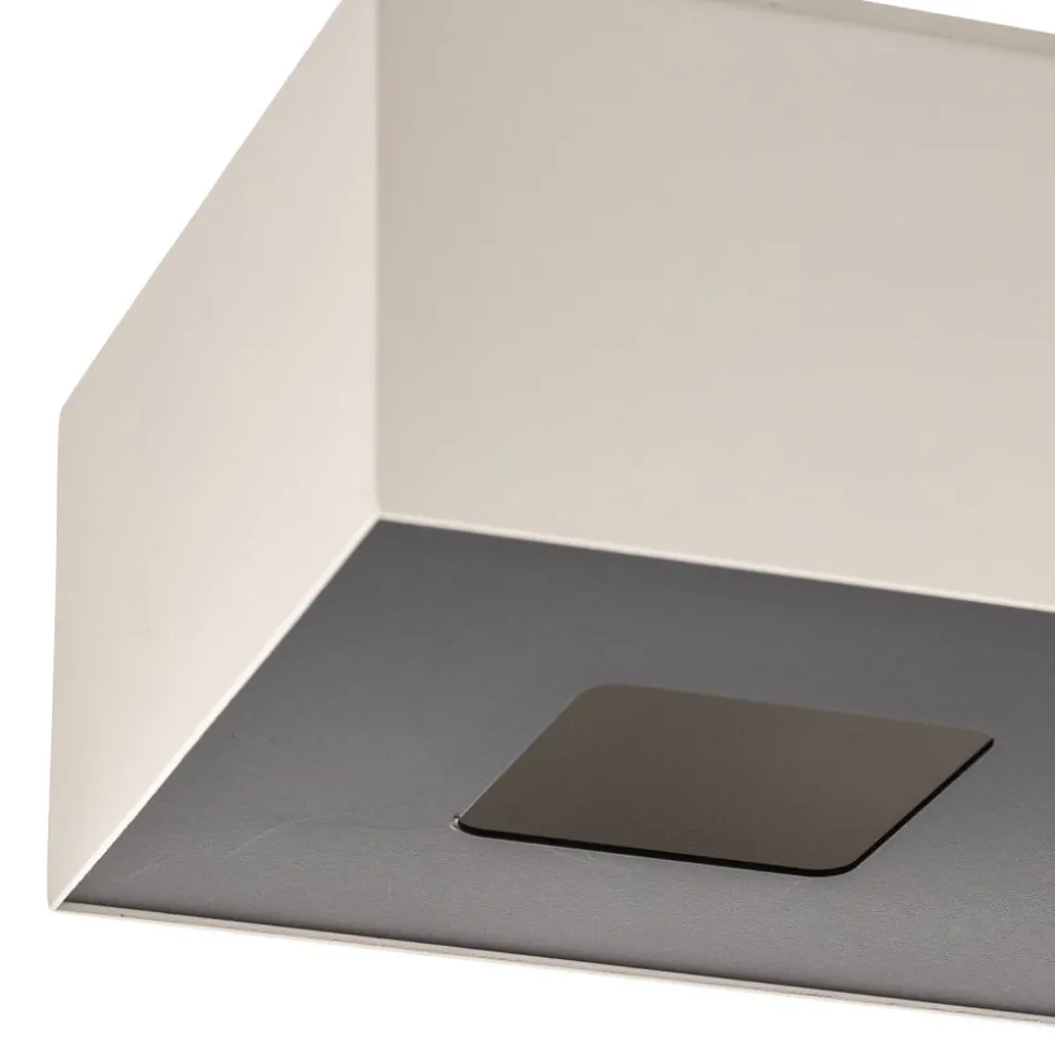 Taklampe Kasi i stål i hvit, 2 lyskilder