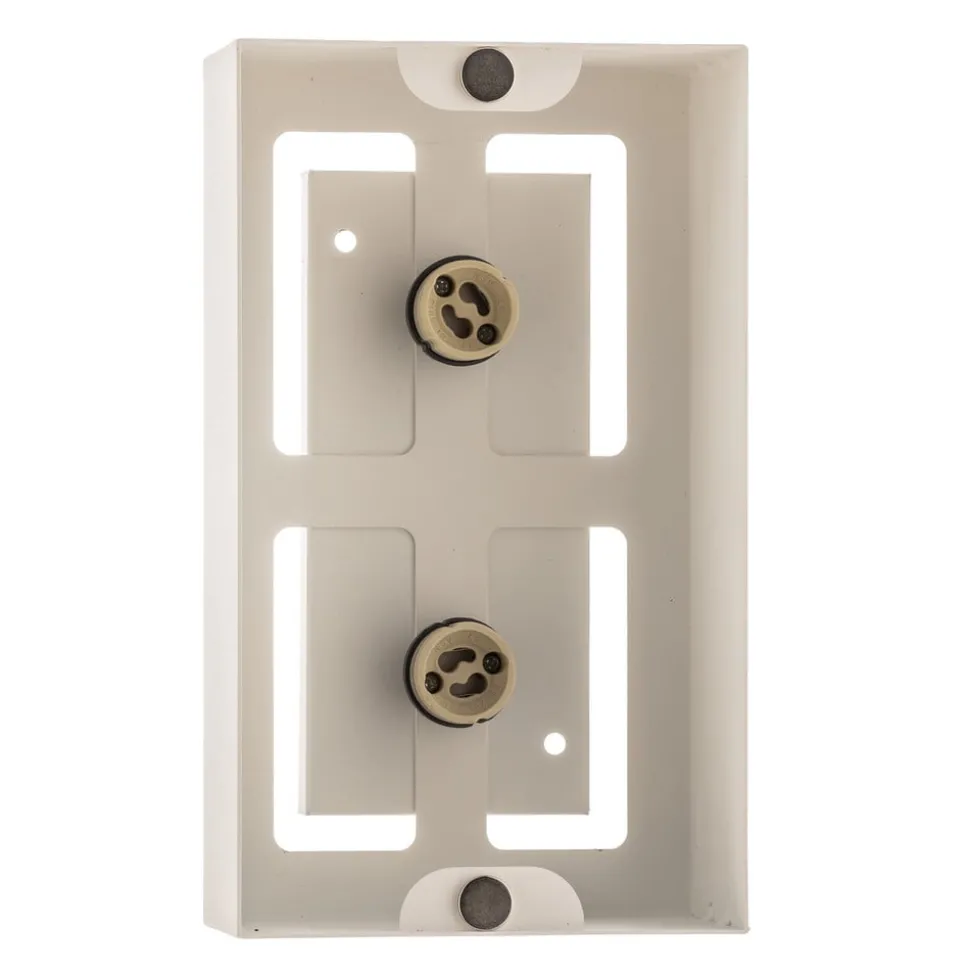 Taklampe Kasi i stål i hvit, 2 lyskilder