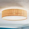 Taklampe Leano beige rund av rotting