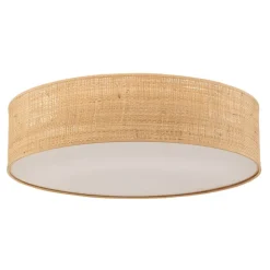 Taklampe Leano beige rund av rotting
