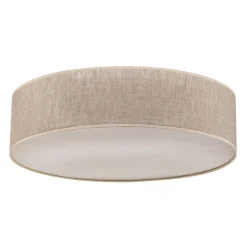 Taklampe Leano grå rund i lin