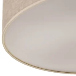 Taklampe Leano grå rund i lin