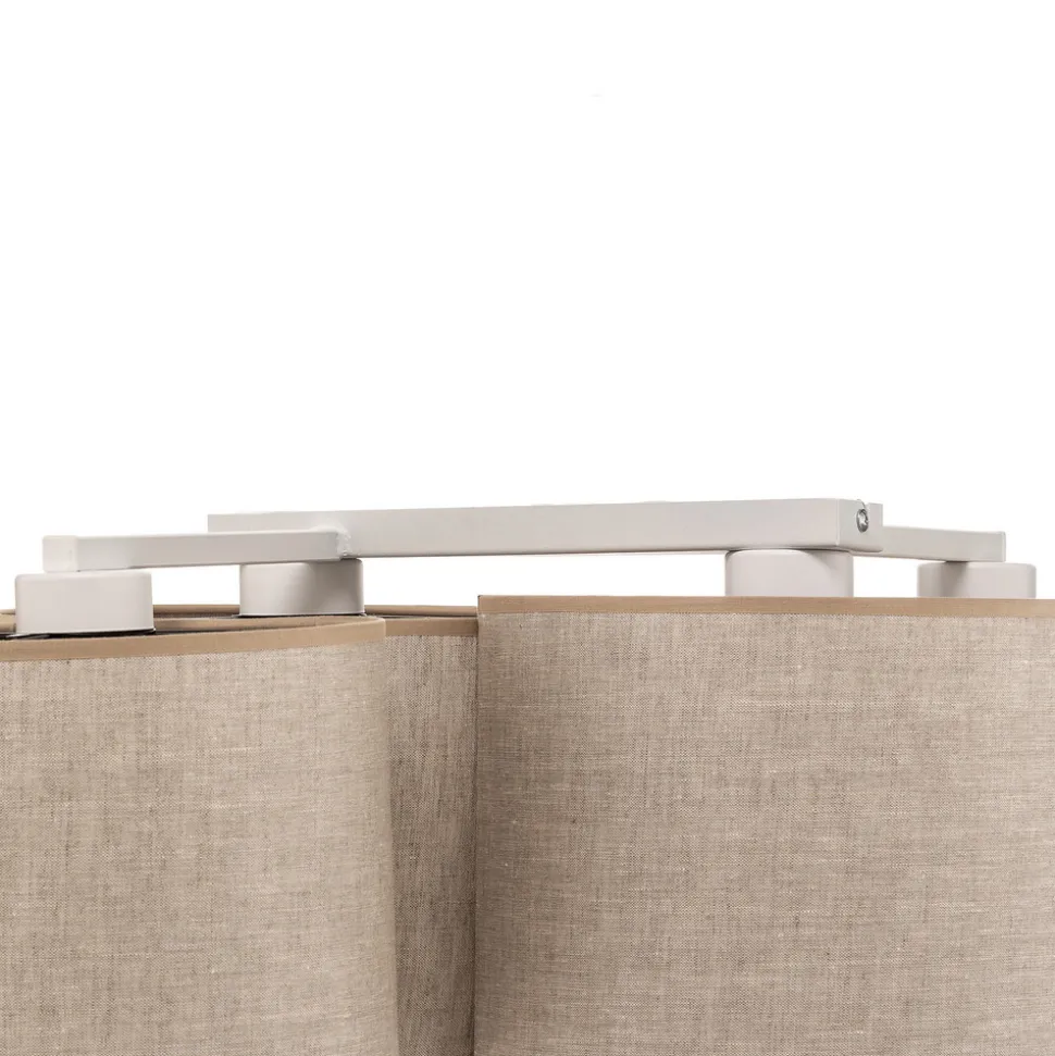 Taklampe Mona Nature, 4 lyskilder, naturfarget lin