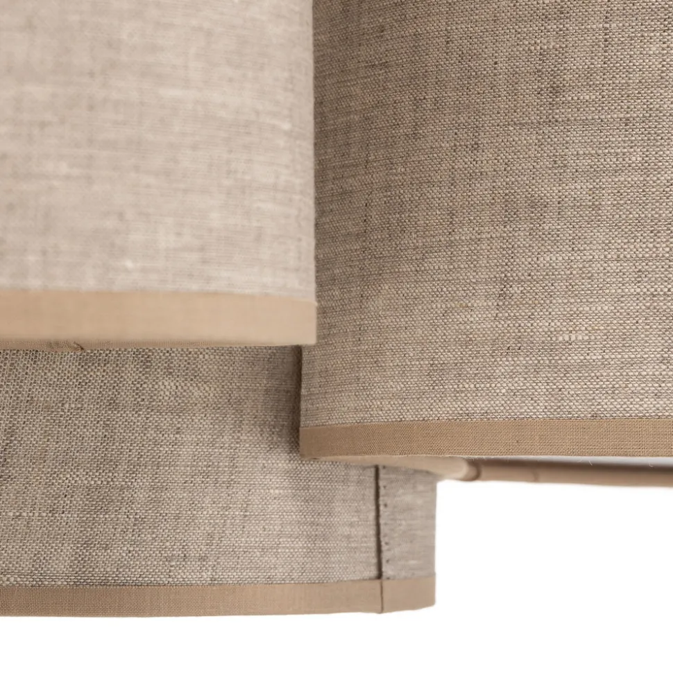 Taklampe Mona Nature, 4 lyskilder, naturfarget lin