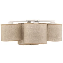 Taklampe Mona Nature, 4 lyskilder, naturfarget lin