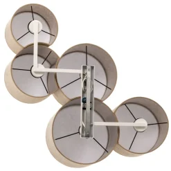 Taklampe Mona Nature, 5 lyskilder, naturfarget lin