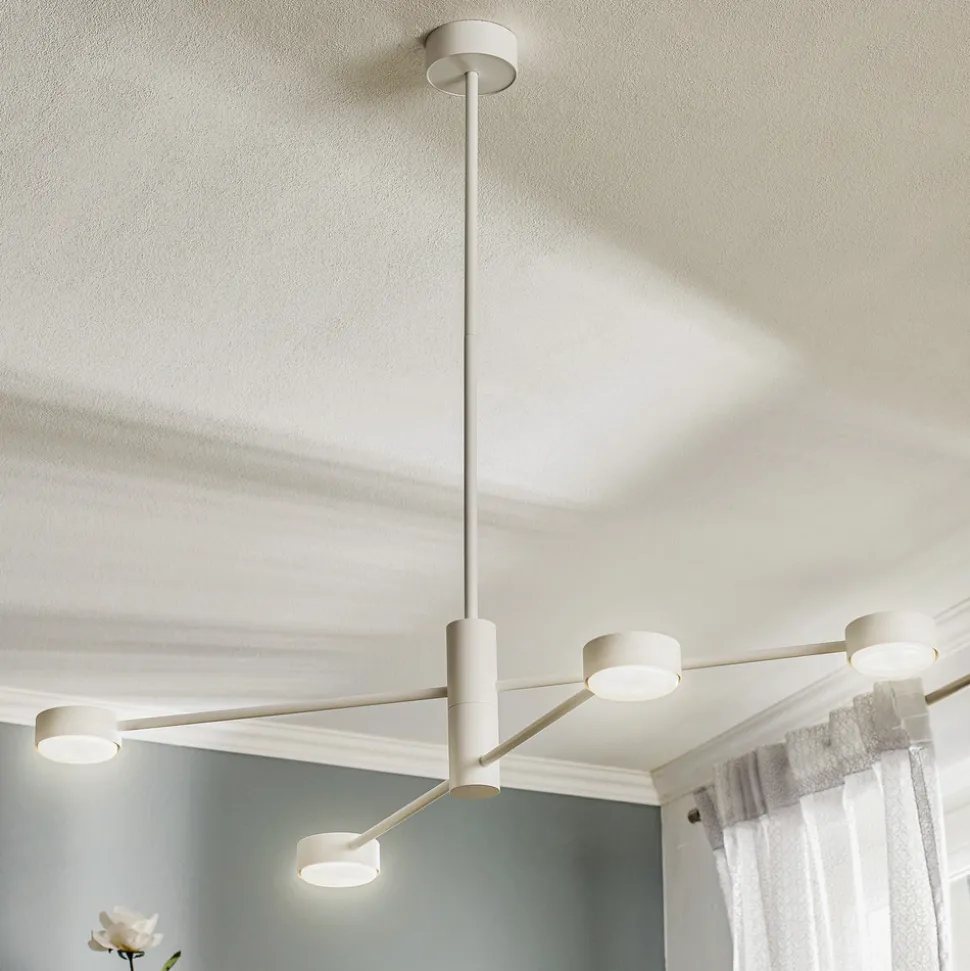 Taklampe Orbit IV, hvit, 4 lyskilder