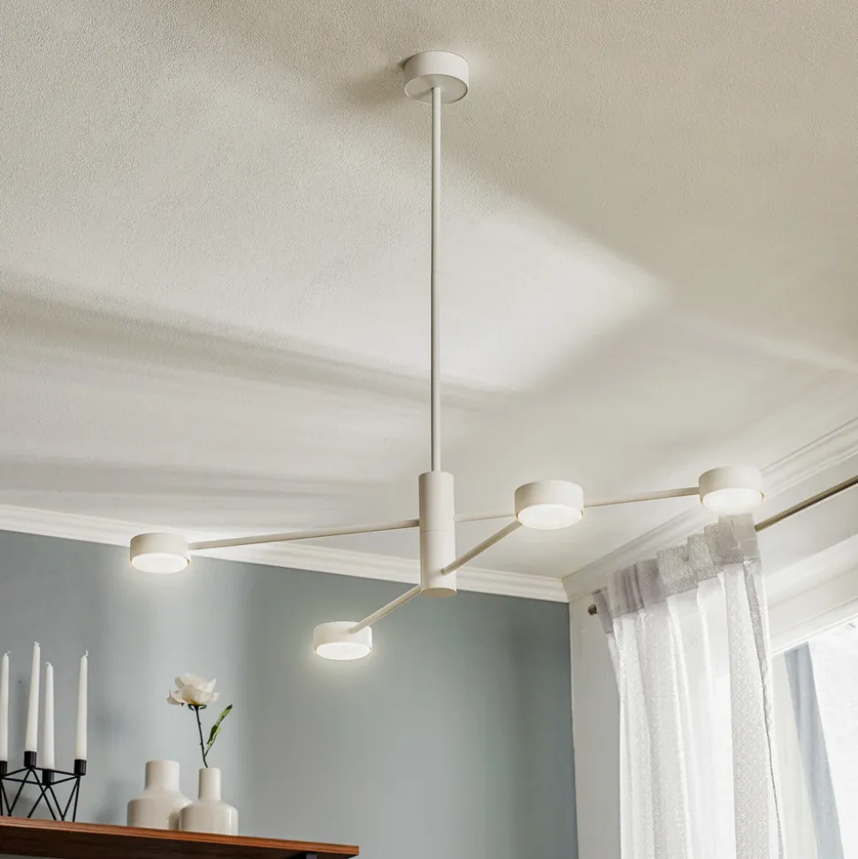 Taklampe Orbit IV, hvit, 4 lyskilder