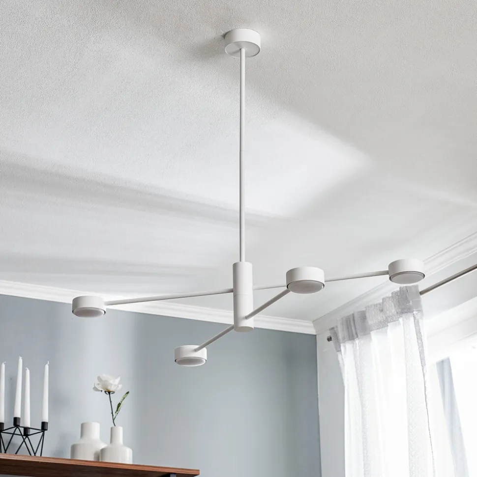 Taklampe Orbit IV, hvit, 4 lyskilder