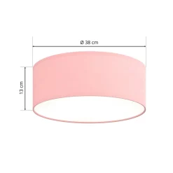 Taklampe Rondo Kids, Ø 38 cm, rosa