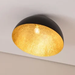 Taklampe Sfera, Ø 50 cm, svart/gull