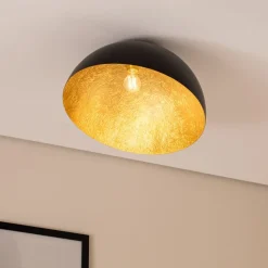 Taklampe Sfera, Ø 50 cm, svart/gull