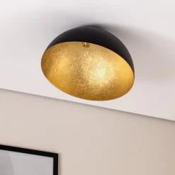 Taklampe Sfera, Ø 50 cm, svart/gull