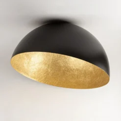 Taklampe Sfera, Ø 50 cm, svart/gull