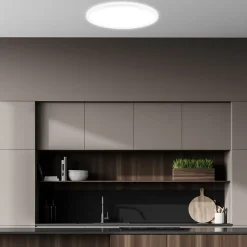 Taklampe Tava A, Ø 42 cm, plast, hvit