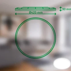 Taklampe Tava A, Ø 42 cm, plast, hvit