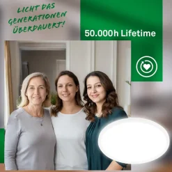 Taklampe Tava A, Ø 42 cm, plast, hvit