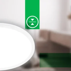 Taklampe Tava A, Ø 42 cm, plast, hvit