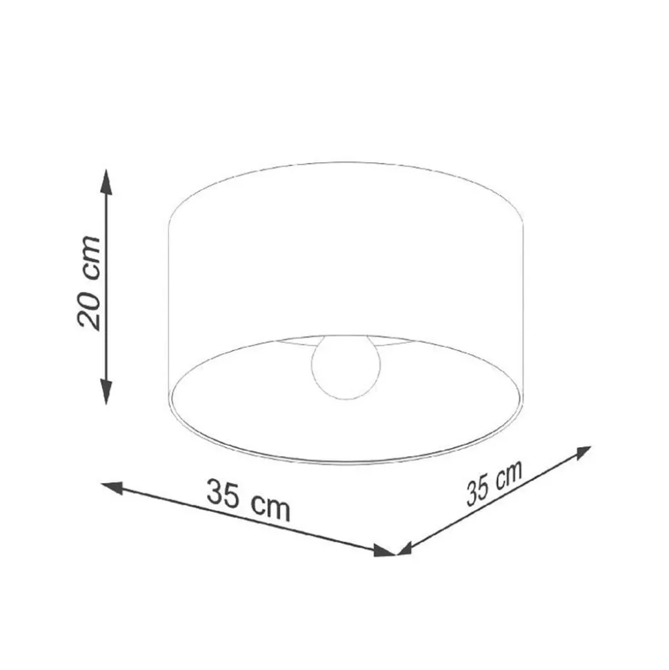 Taklampe Telesto, hvit, Ø 35 cm, stoff, tre, stål