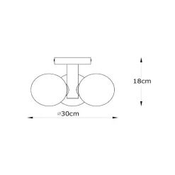 Taklampe til bad Trudy, 3 lysk. matt gull / opal
