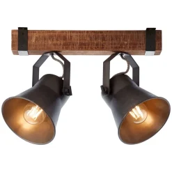 Takspot Plow, svart/mørkt tre