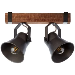 Takspot Plow, svart/mørkt tre