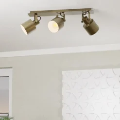 Takspot Southery 3 lyskilder børstet krem-gull