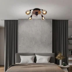 Takvifte Fumoso, 4 E14 røykglass-pære