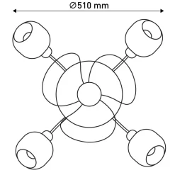 Takvifte Fumoso, 4 E14 røykglass-pære