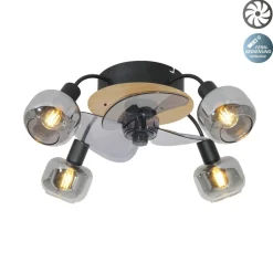 Takvifte Fumoso, 4 E14 røykglass-pære