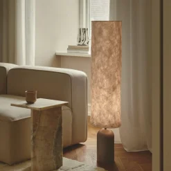 Talli gulvlampe, brun, Tyvek/metall, høyde 113 cm