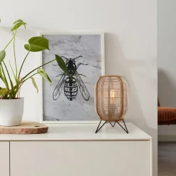 Tanah bordlampe med bambus